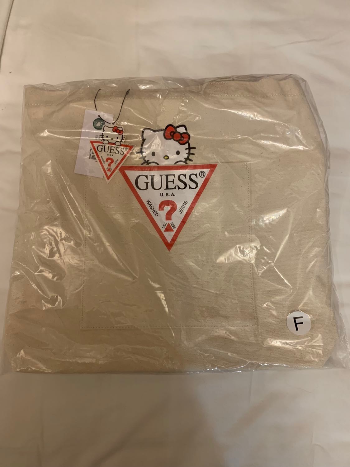 guess canvas tote
