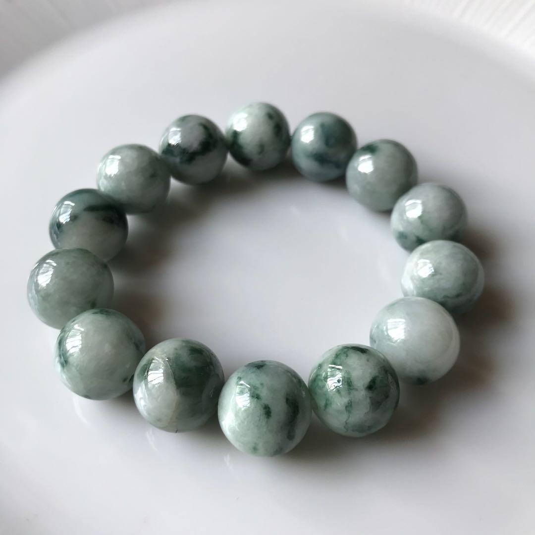 Mens Thick Bead Jade Bracelet Adjustable Size  Bhoma Jewelry