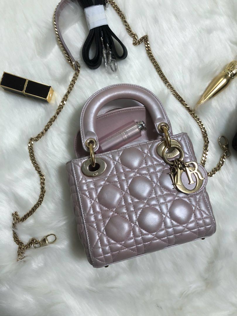 Lady Dior mini pearly pink Luxury Bags Wallets on Carousell