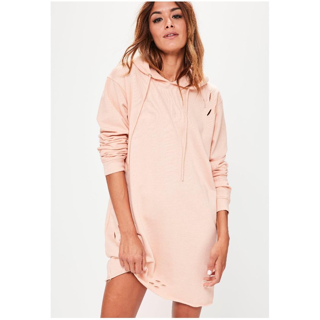 Distressed hoodie dress clearance