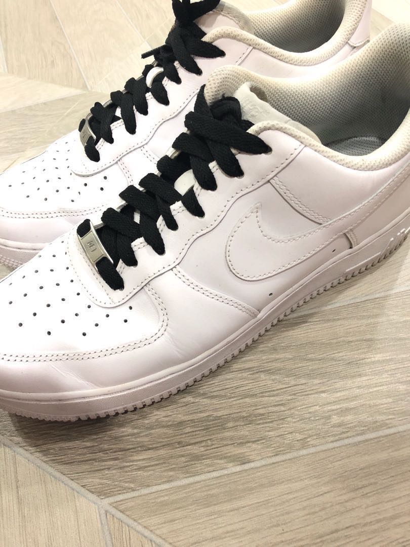white air forces with black shoelaces
