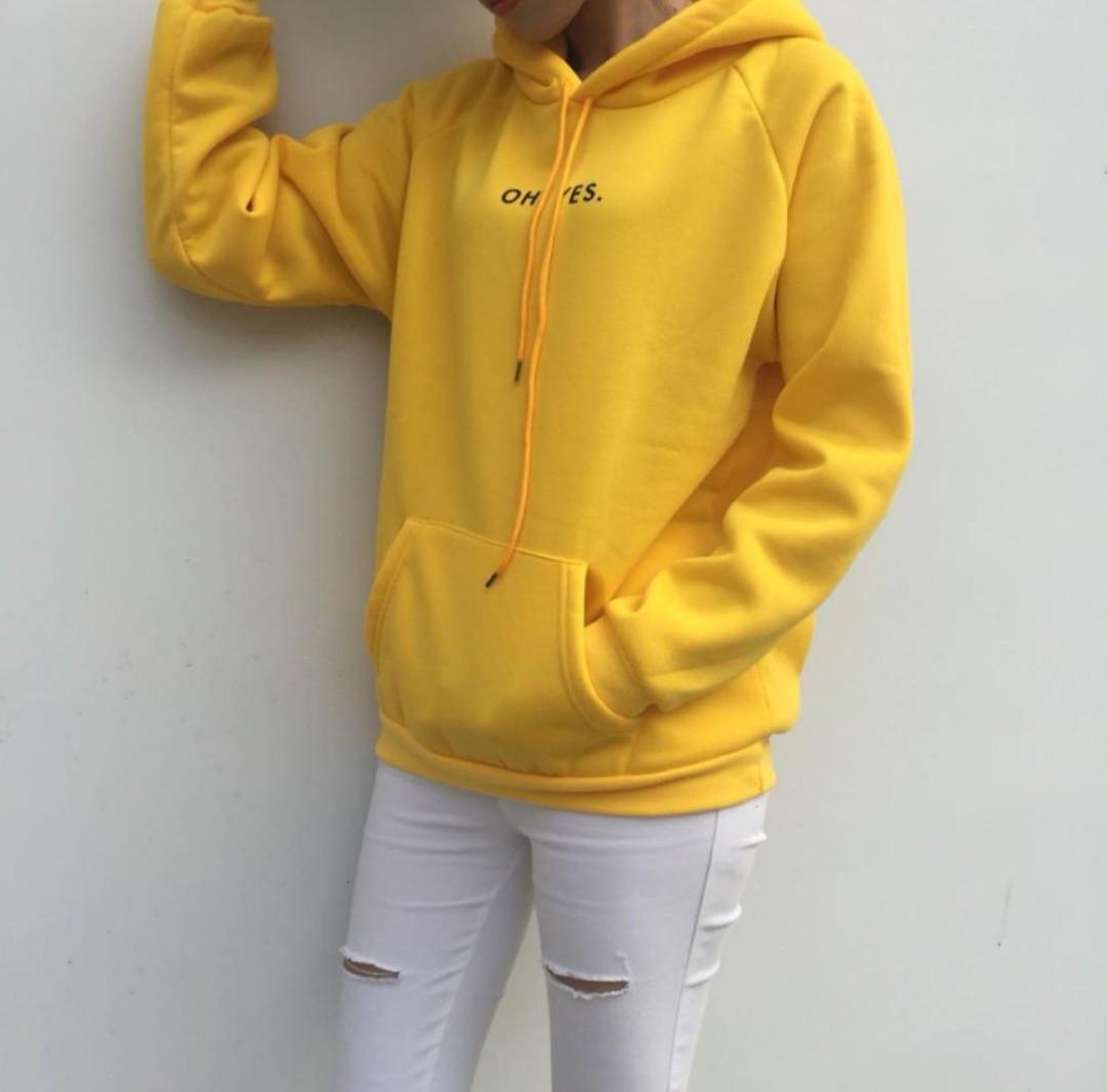 Oh yes yellow hoodie top