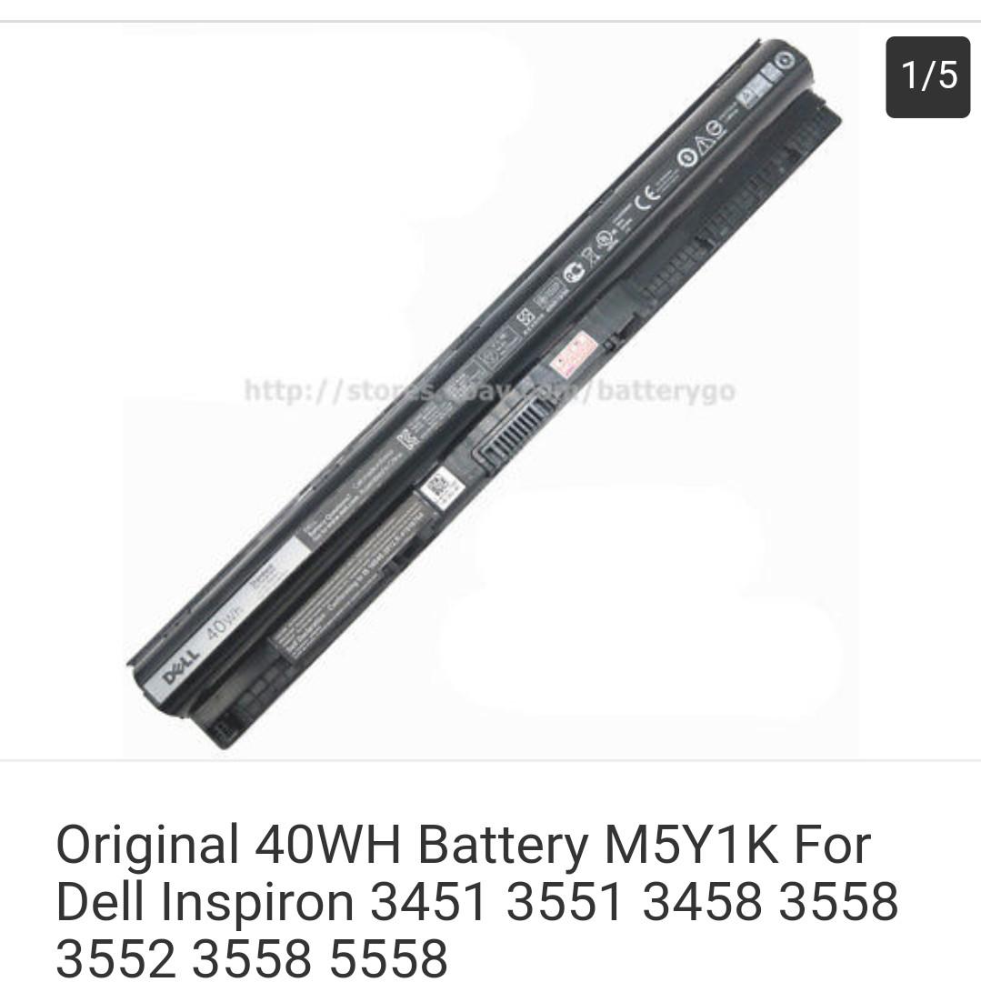 Original 40wh Battery M5y1k For Dell Inspiron 3451 3551 3458 3558 3552 3558 5558 Electronics Computers Others On Carousell