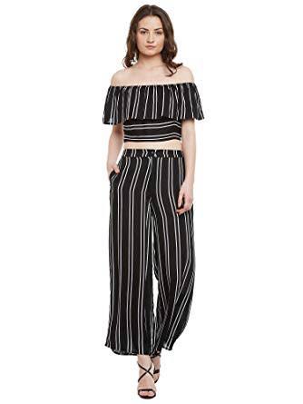 Palazzo pants with off shoulder top terno, Women's Fashion, Bottoms, Other  Bottoms on Carousell