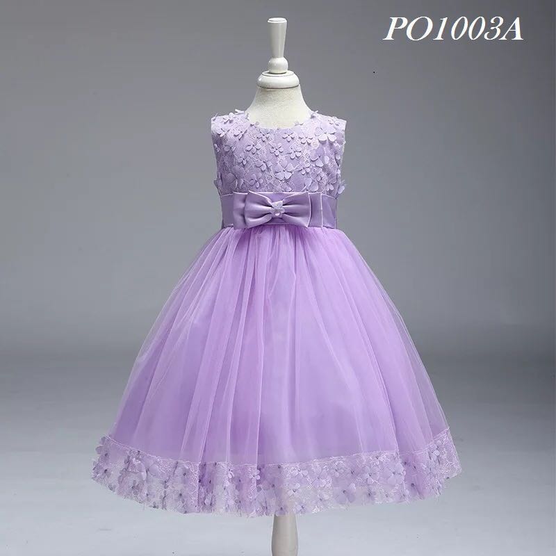 Purple Colour Flower Girl Dress