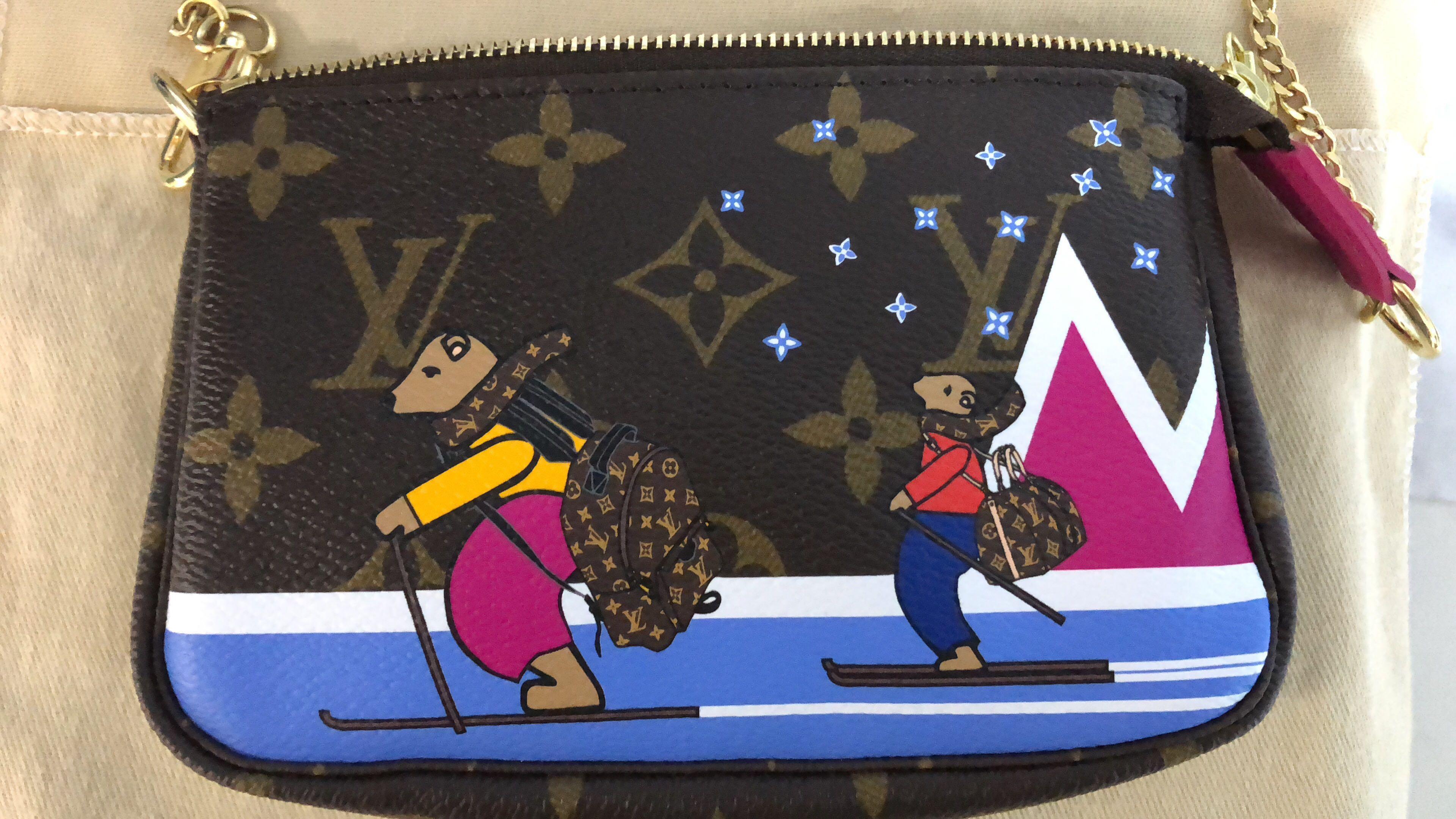 Louis Vuitton Monogram Canvas Bears on Skis Mini Pochette Accessoires