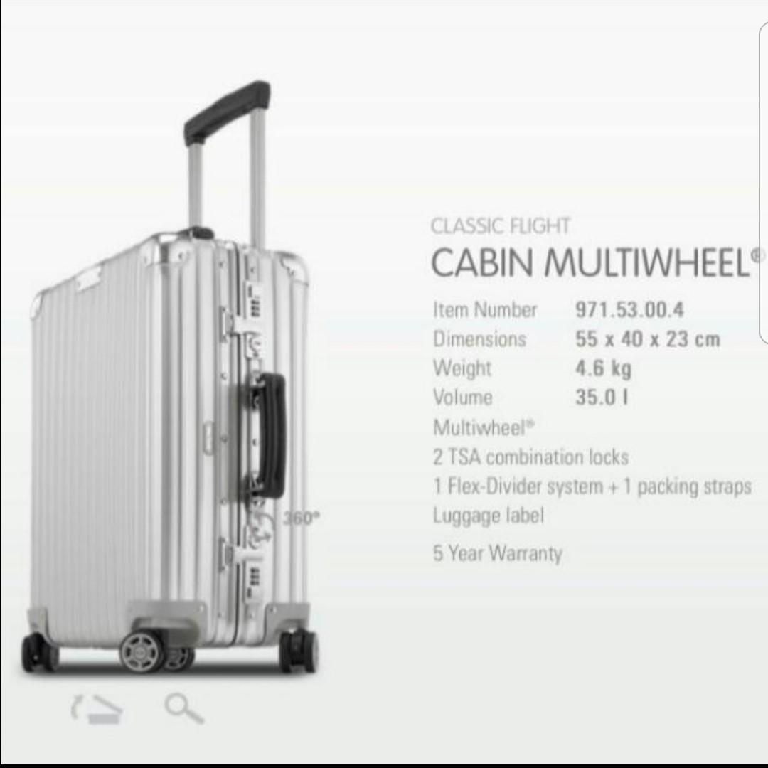 rimowa classic flight cabin multiwheel 53