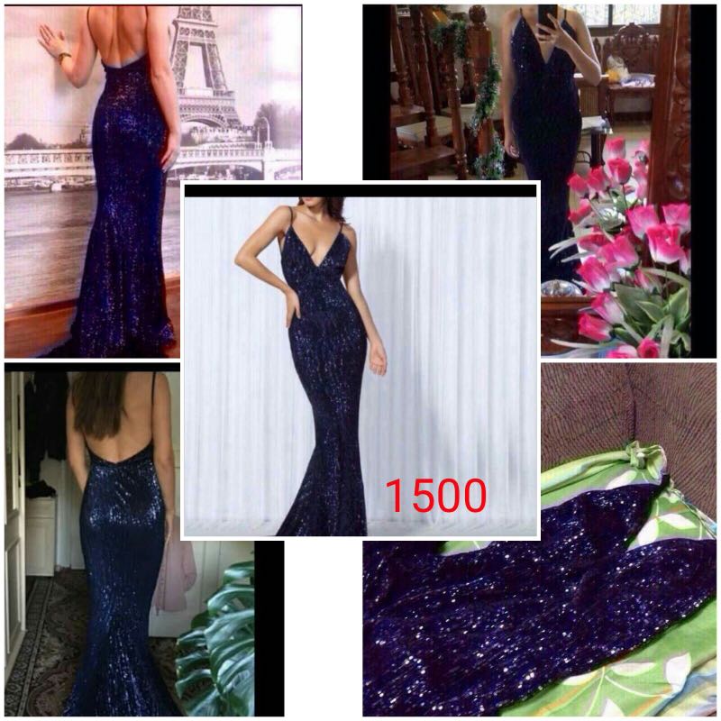 Cap Sleeves Long Dresses with Sequins Top Royal Blue
