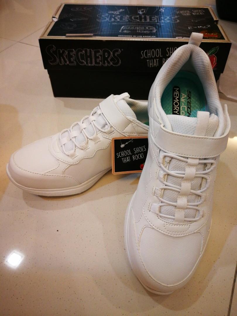 Skechers white school shoes, Luxury 