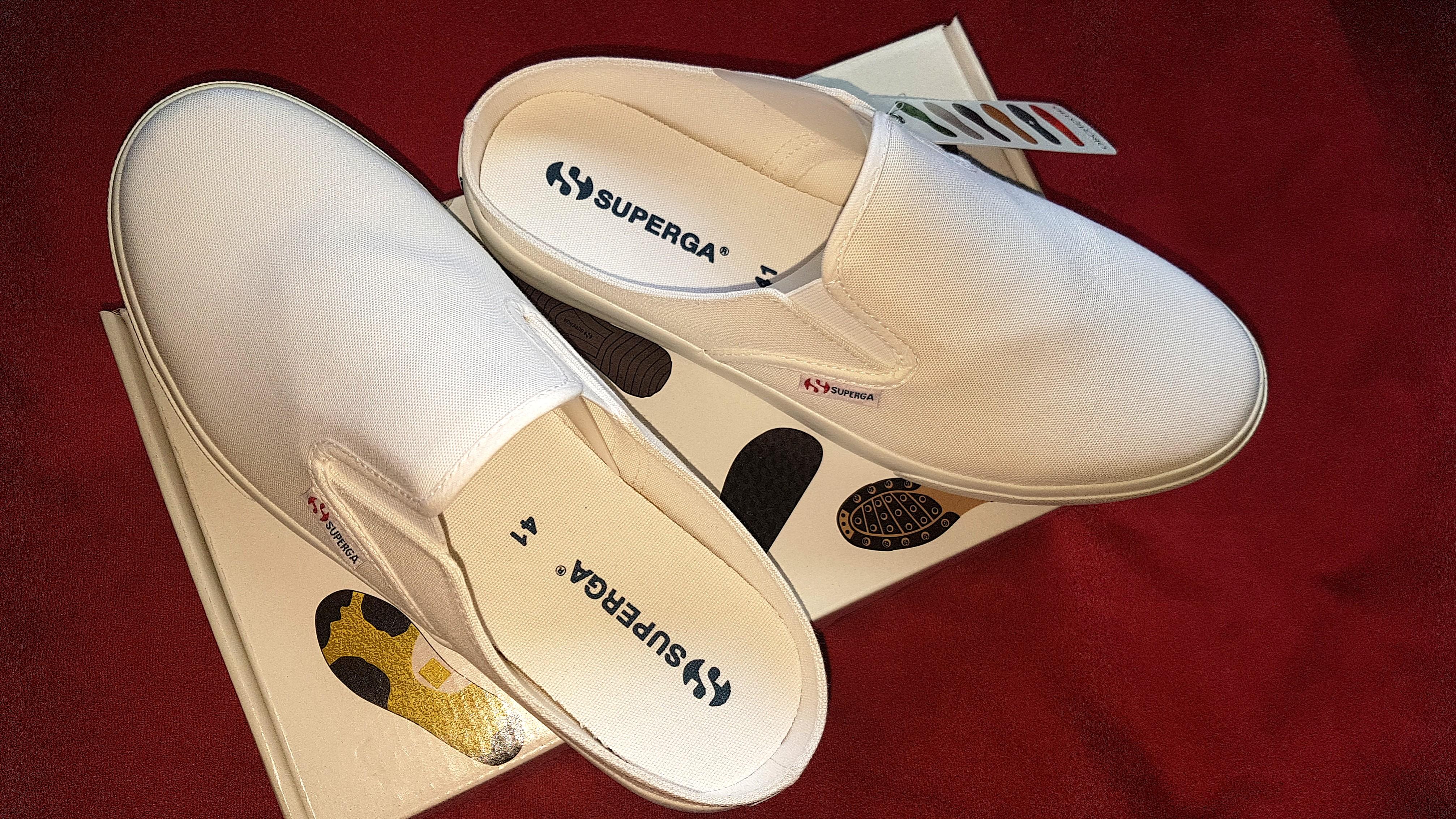 superga leather mules