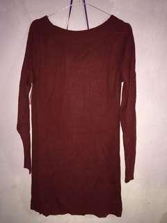 Batwing maroon rajut sabrina