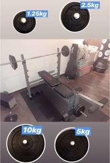 AIBI Weight Bench Set (mat + bar + 4 pairs of free weights included)