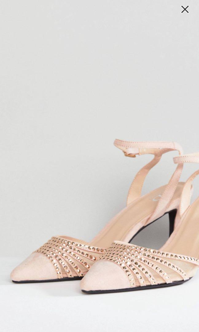 blush mid heels