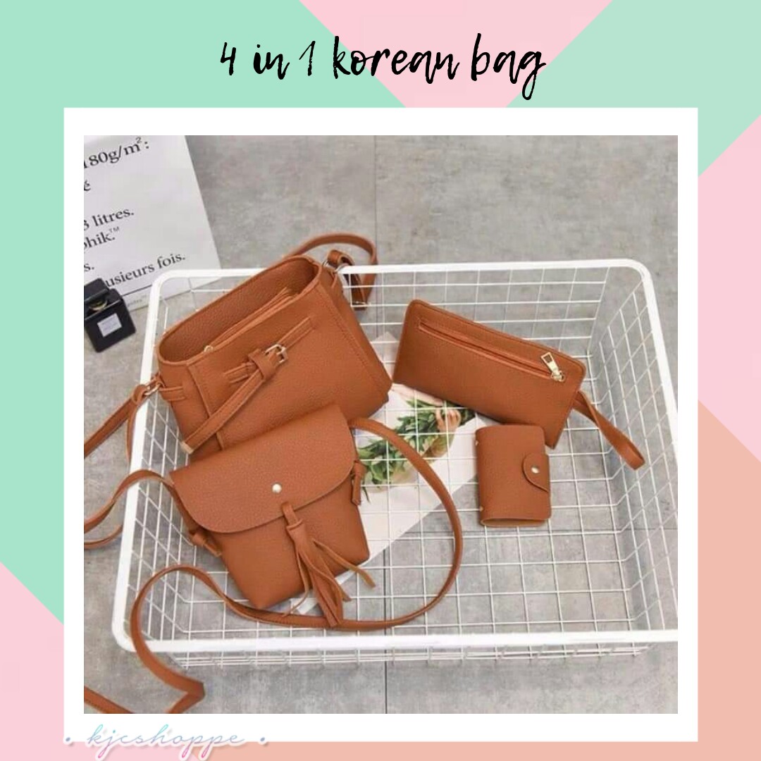 4 in 1 korean bag Women s Fashion Bags Wallets Tote Bags on Carousell