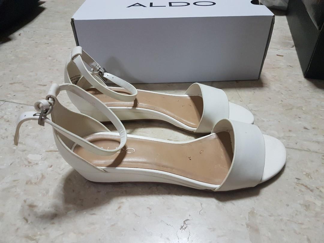 Aldo Ladies White Sandals with ankle 