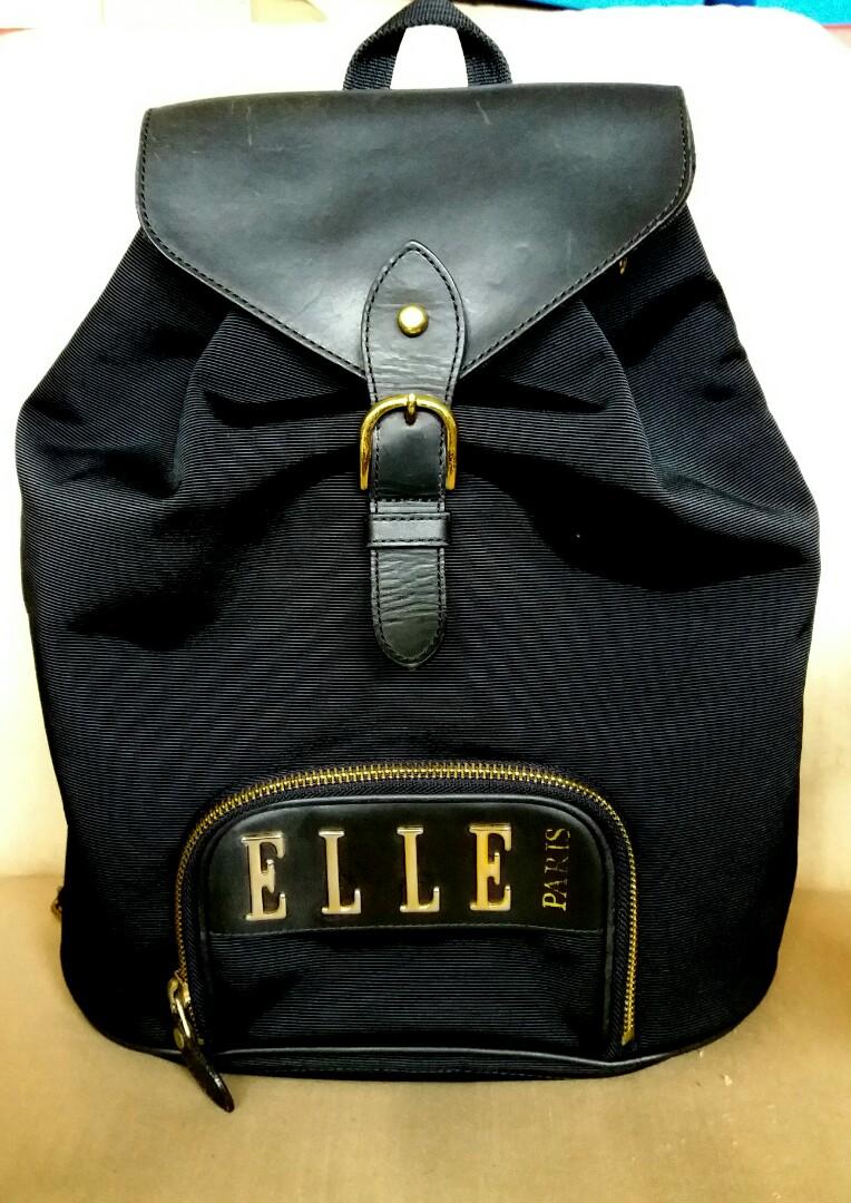 Authentic Elle Paris Black Backpack 