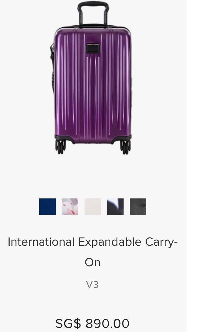 Authentic TUMI V3 Carry on Luggage ( purple ), Luxury, Bags & Wallets