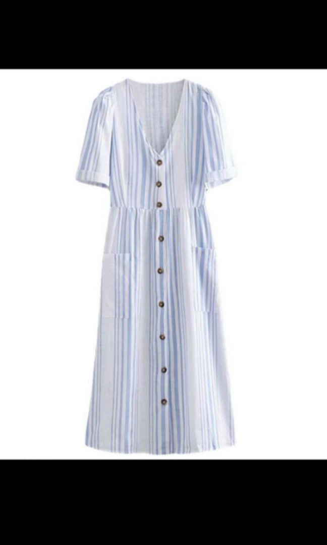 zara striped button down dress
