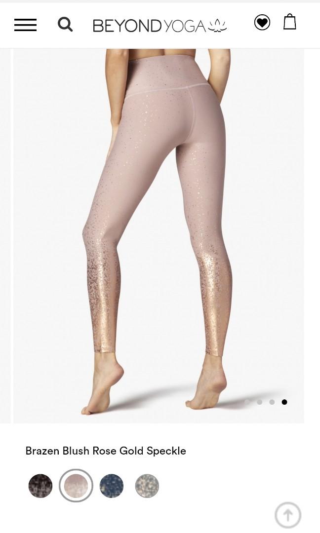 Beyond Yoga Alloy Ombre High Waisted Midi Legging in Brazen Blush & Rose  Gold Speckle