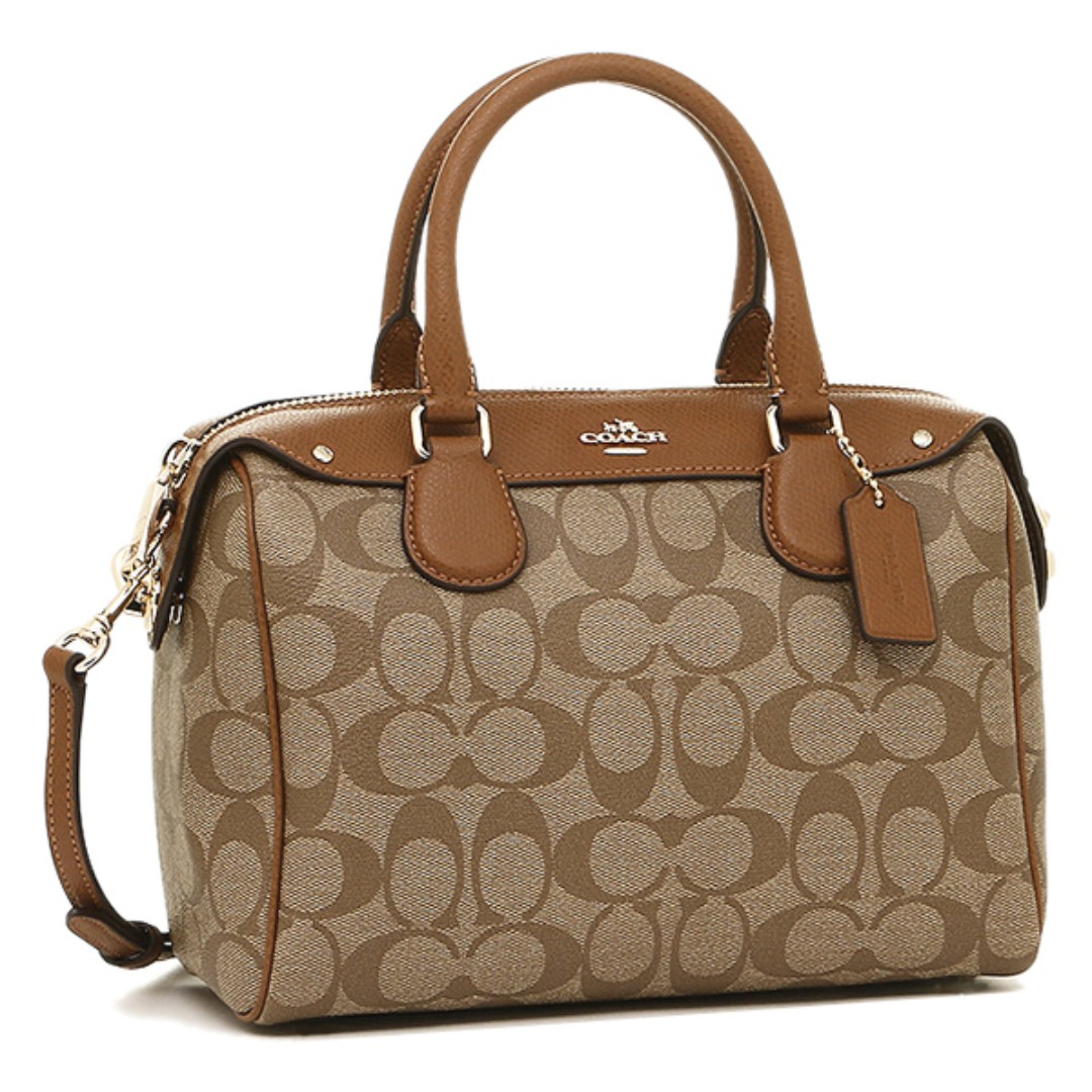 Coach f58312 Signature Mini Bennett Satchel Khaki saddle – Balilene