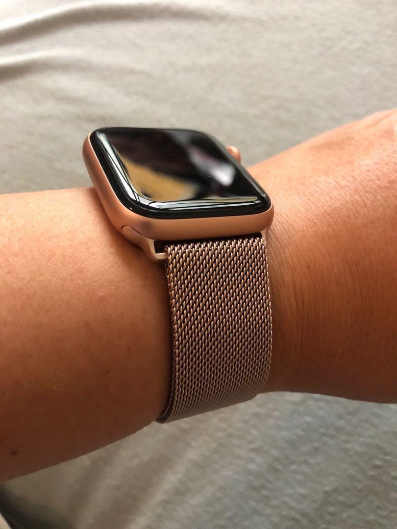 Gold Stainless Steel Milanese Loop For Apple Watch Series 4 44mm 40mm Series 3 2 1 42mm 38mm Electronics Others On Carousell