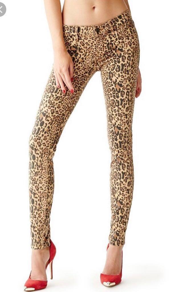 Guess leopard pants clearance