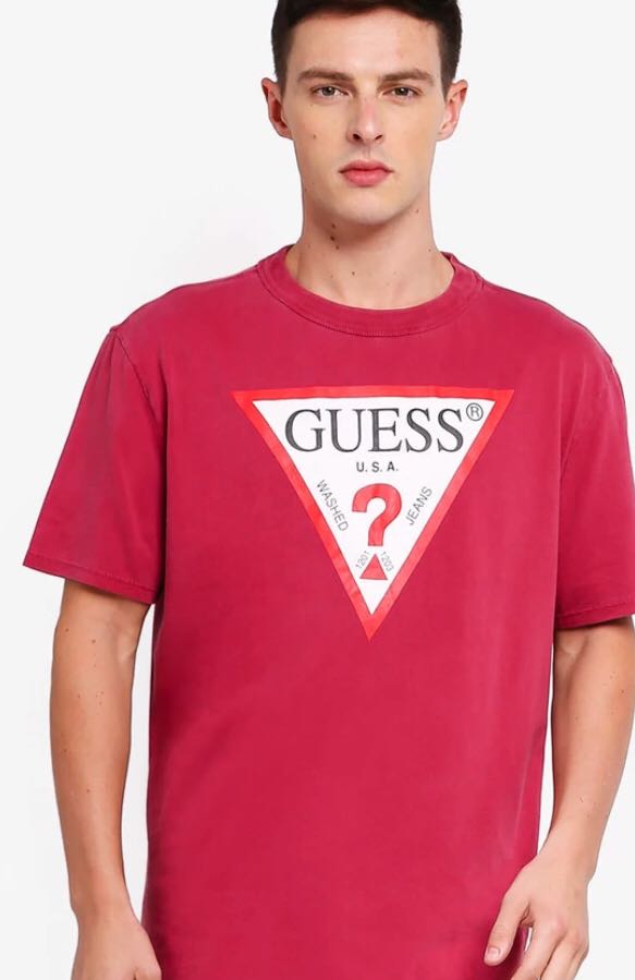 guess originals oversized triangle logo tee