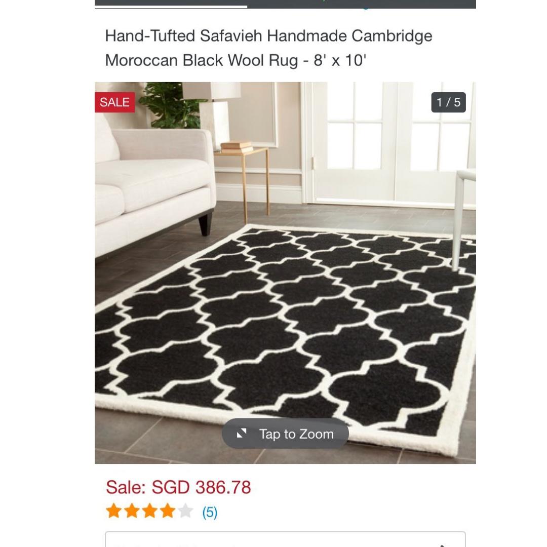 Handmade Black White Moroccan Carpet And Matching Runner