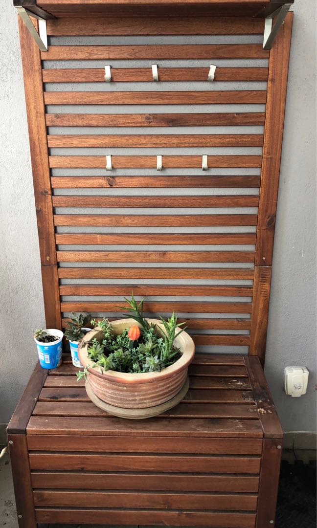Ikea äpplarö bench with wall hot sale panel
