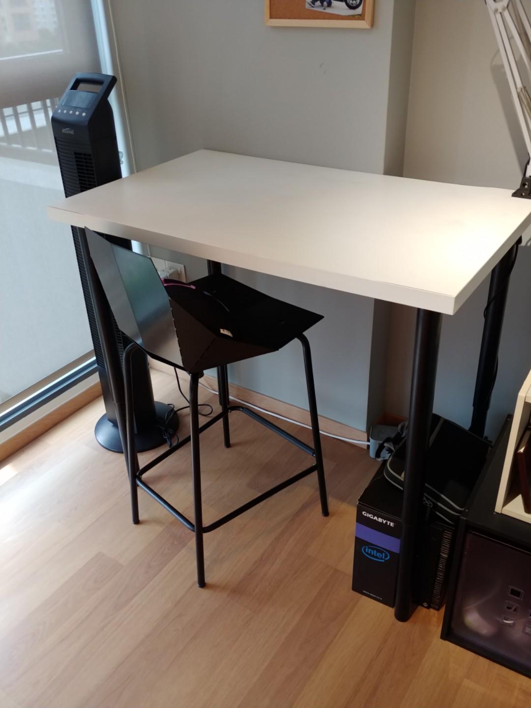 Ikea Linnmon Table Top With Height Adjustable Legs Furniture Tables Chairs On Carousell
