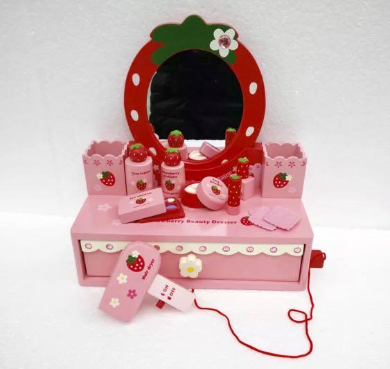 Kids Strawberry Dresser Make Up Pretend Play Babies Kids