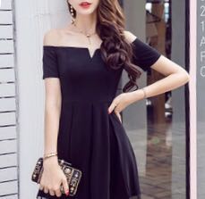 black formal dress knee length
