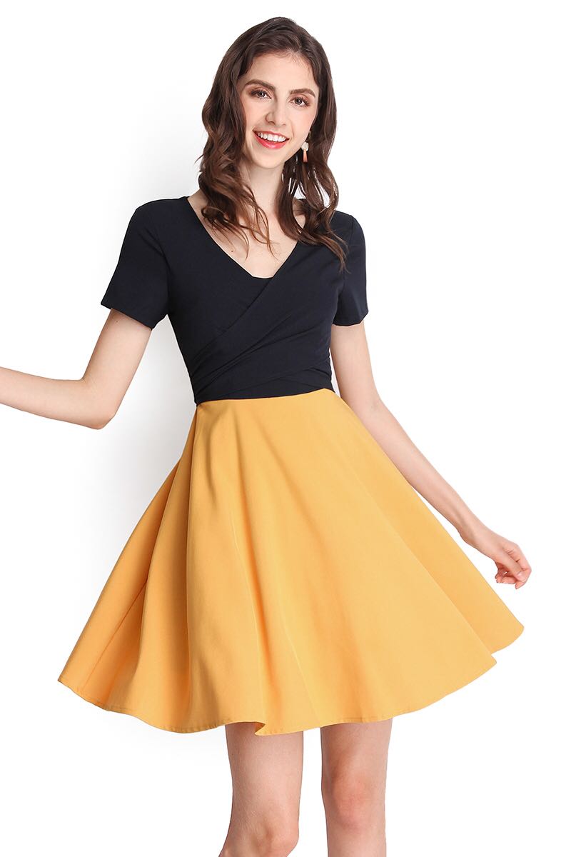 black mustard dress
