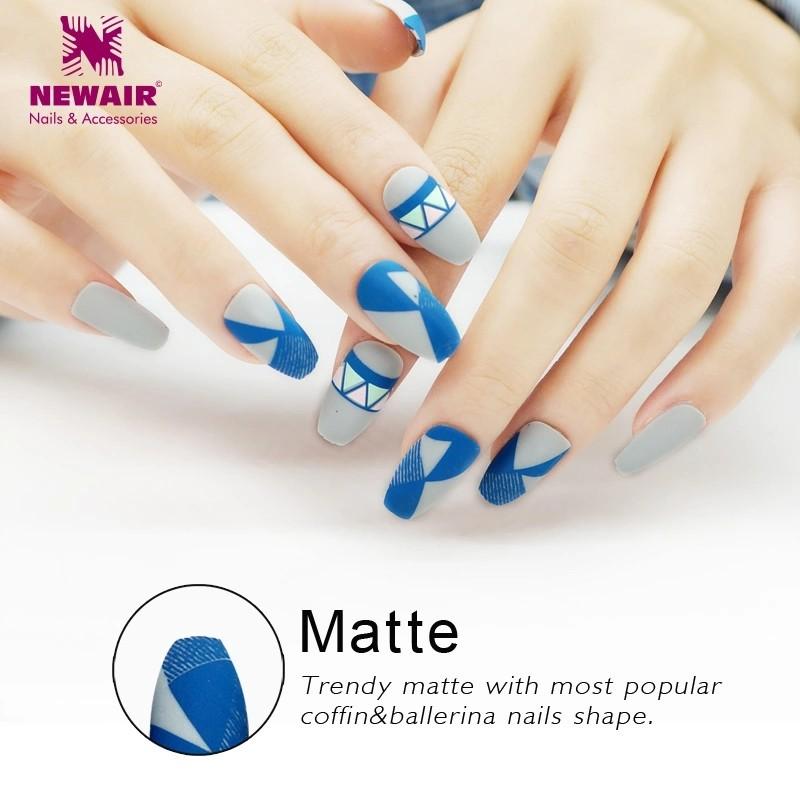 Get Wallpaper Long Ballerinas False Nail Tips With Designs 24pcs Full Cover For Android
