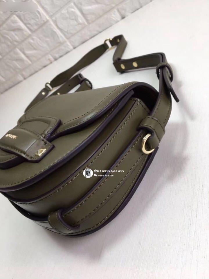 MEGASALES Michael Kors Cary Small Leather Saddle Bag
