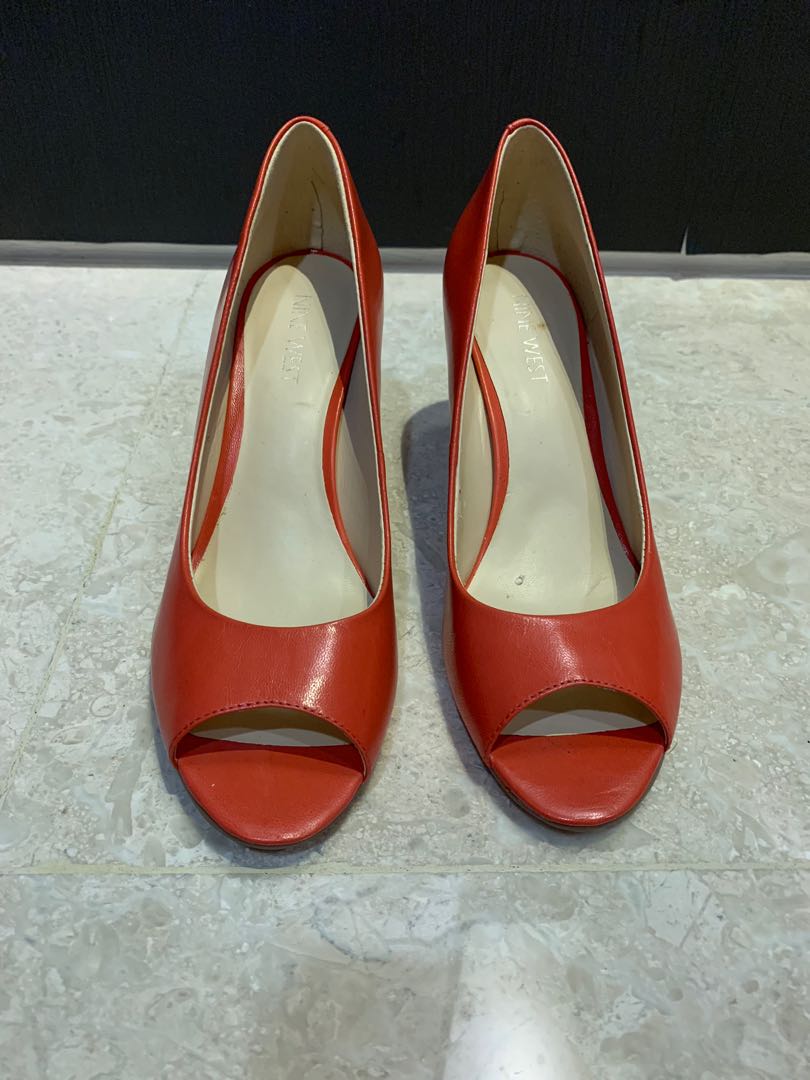 nine west orange heels