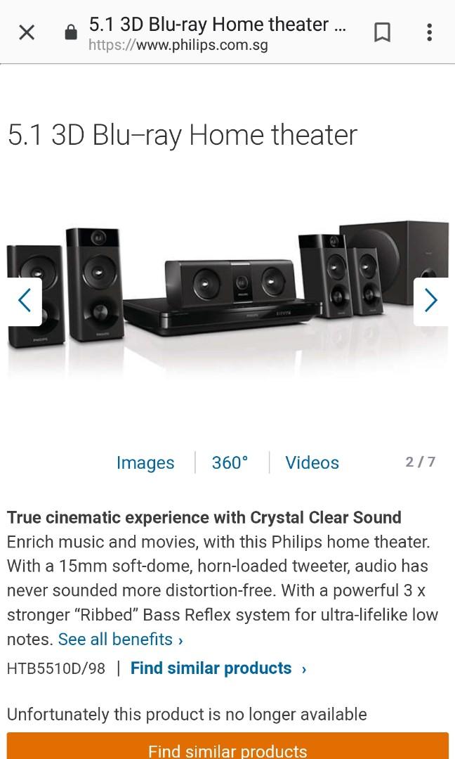 Phillips Home Theater Htb5510d 98 5 1 System 3d Blueray Dvd Player Home Appliances Tvs Entertainment Systems On Carousell