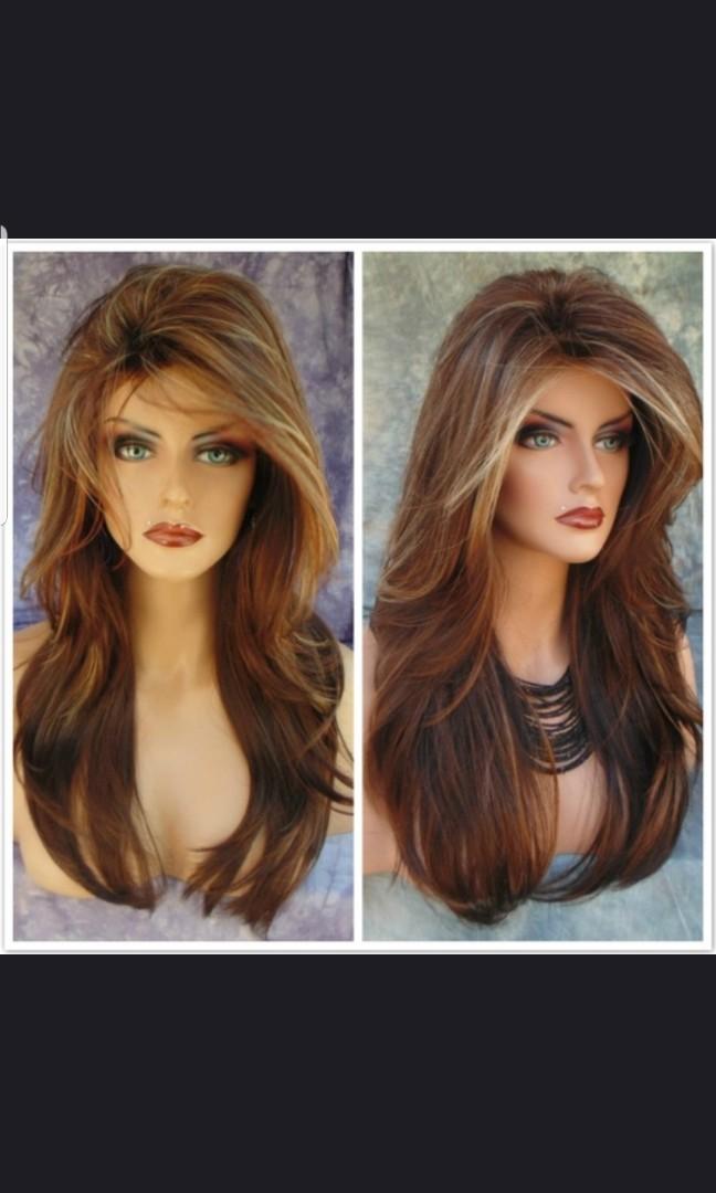 Po Long Side Bang Layered Straight Hair Wig Wh Health Beauty