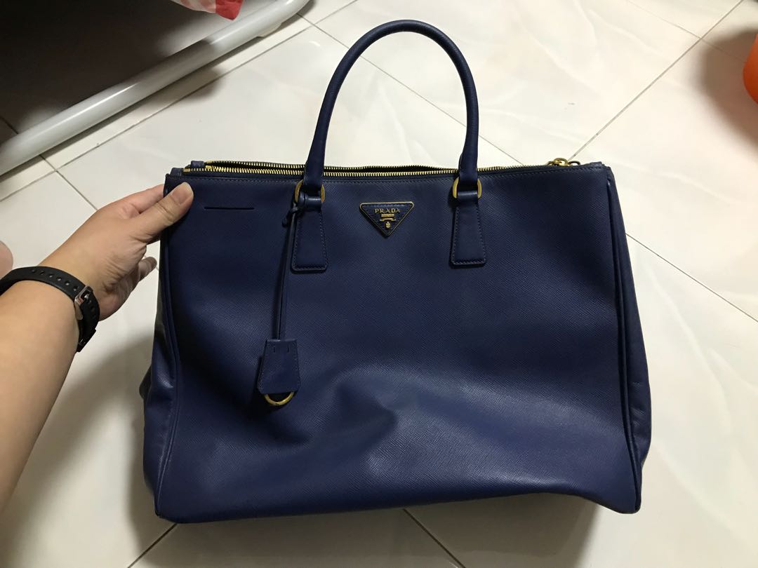 Prada Saffiano Leather (large) dark blue bag