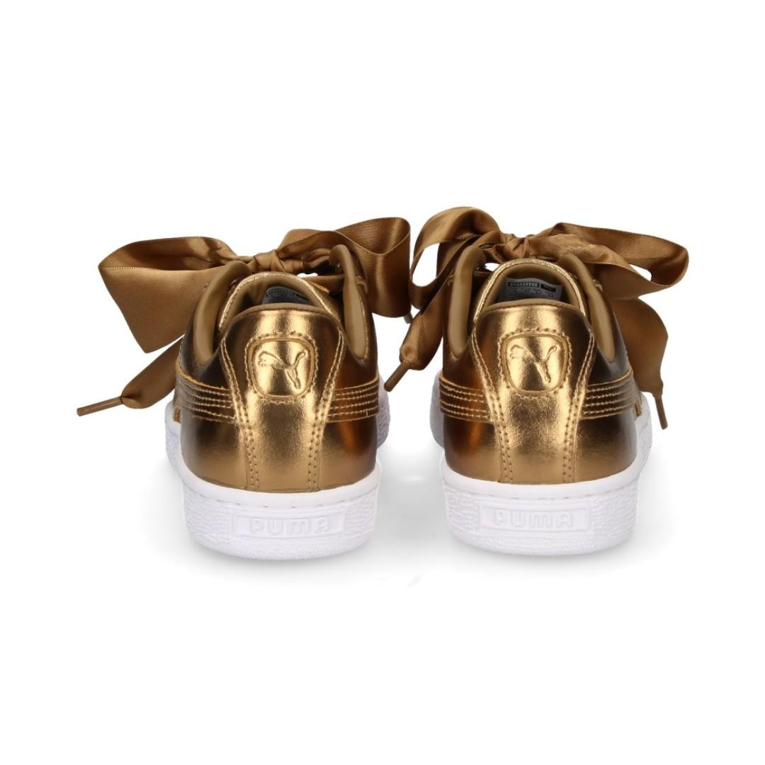 Puma basket heart gold top