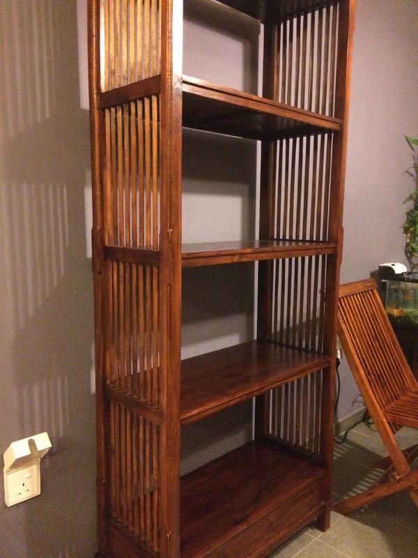 Rustic Wooden Display Shelf, Furniture & Home Living, Furniture