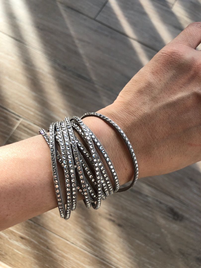 Swarovski suede wrap clearance bracelet