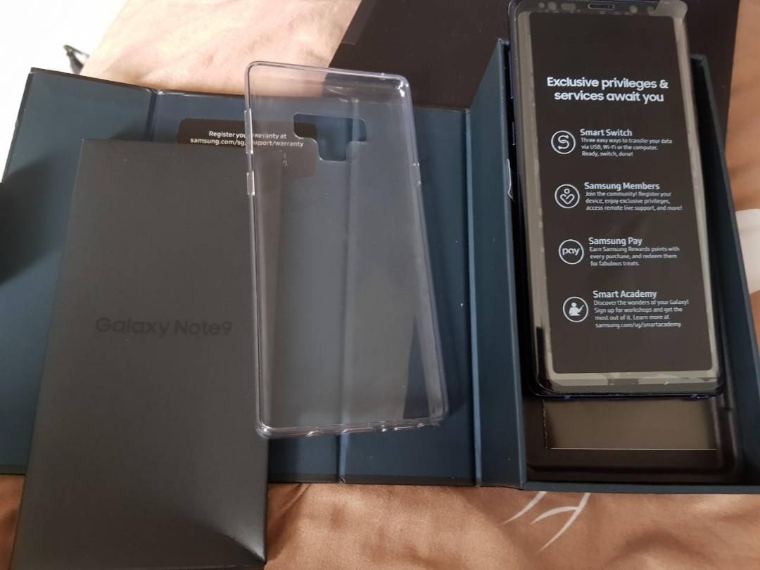 The New Samsung Note9 (Category: Samsung) located in Singapore. Submitted by jarbi2 (Listing ID 198063243, Image 2). Description: Considered new as i only use for 1 month warranty is still on receipt can be provided 128gb with box and complete accessories except ear piece.