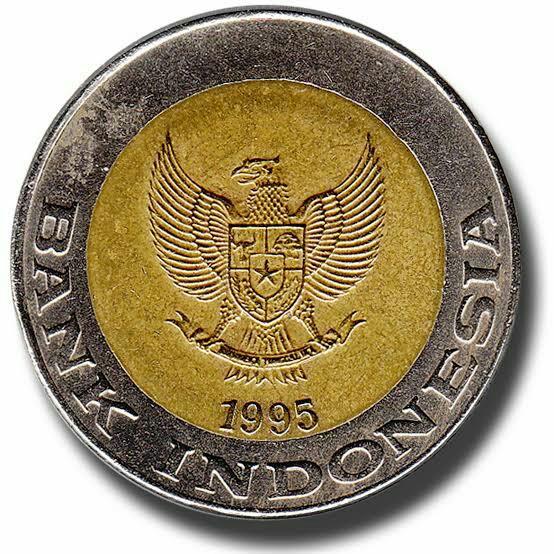 uang logam bimetal 1000 tahun 1995