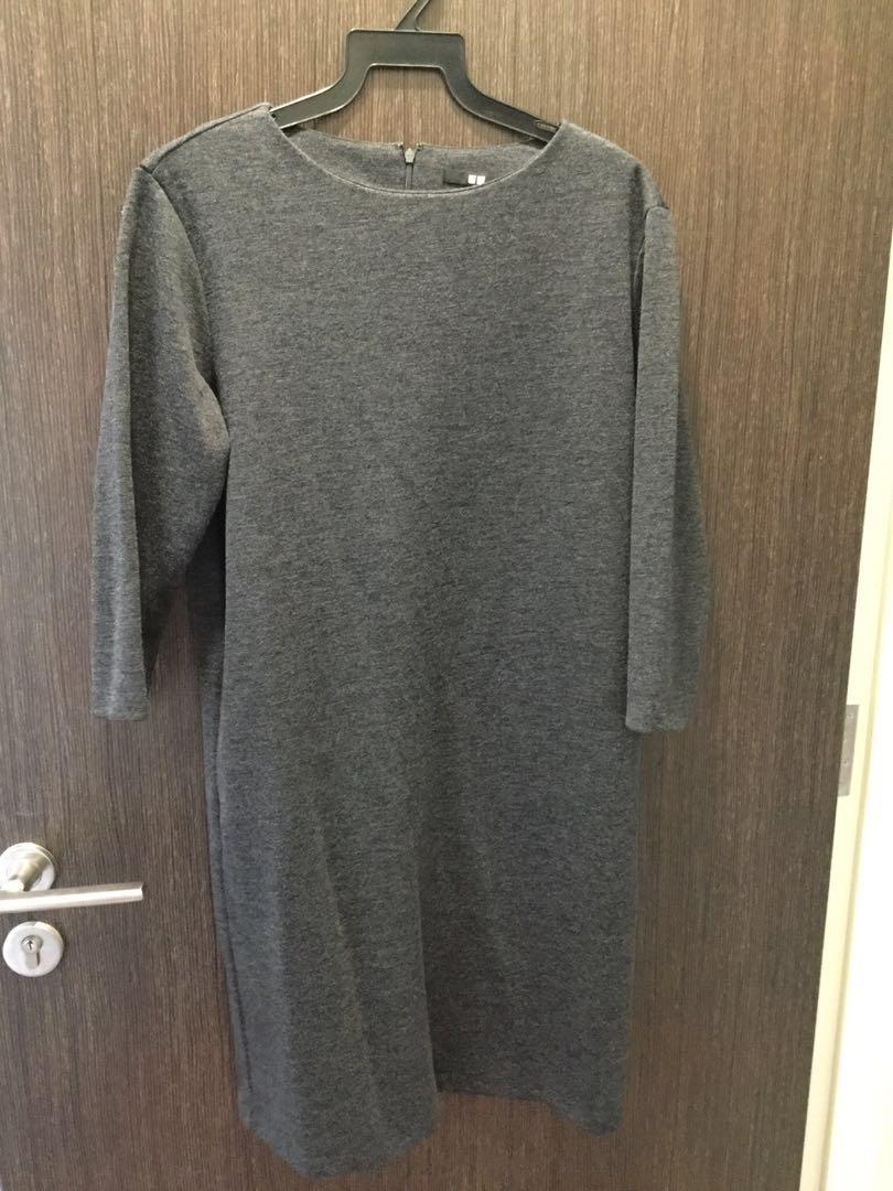 dark grey shift dress