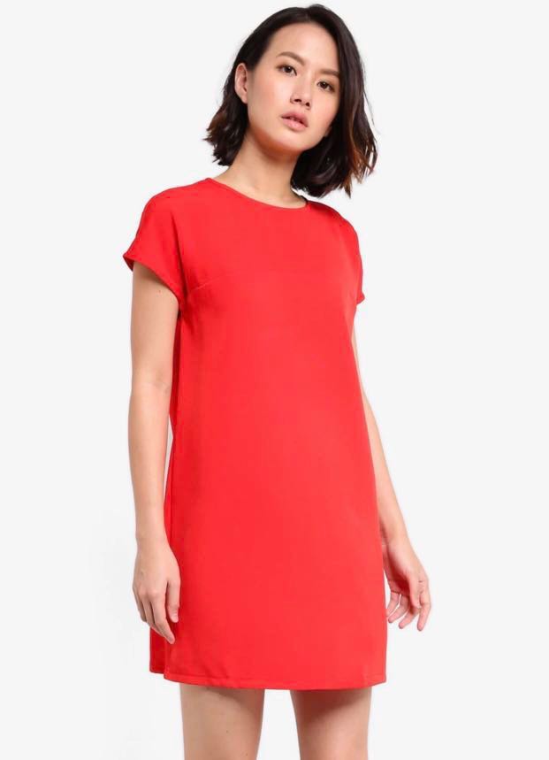 plus size red shift dress