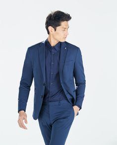 zara mens blue suit