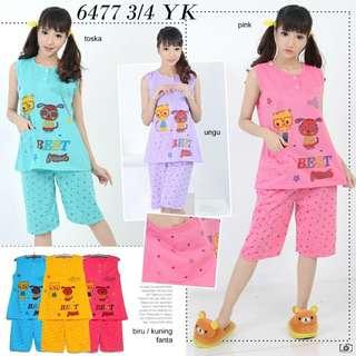 JUAL MURAH SISA STOCK Stelan Baju Tidur 6477 3/4 YK