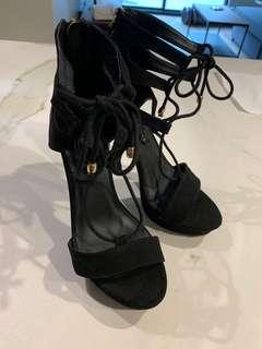 Black strappy heels