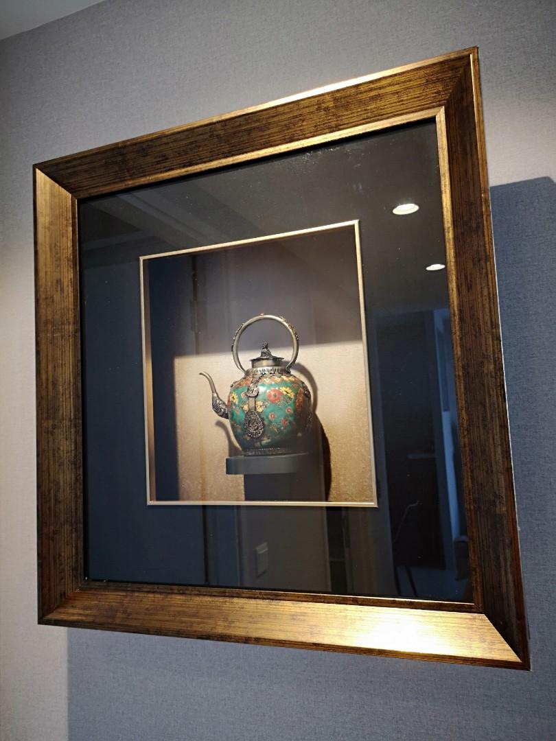 Antique 3d teapot in frame painting, Furniture & Home Living, Home